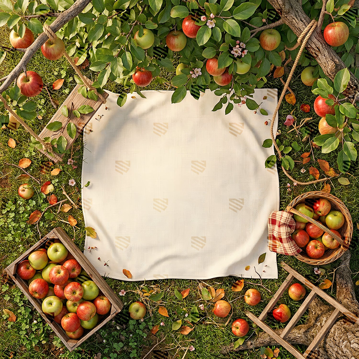 Countryside Apple Picking Scene - Newborn photography backdrop