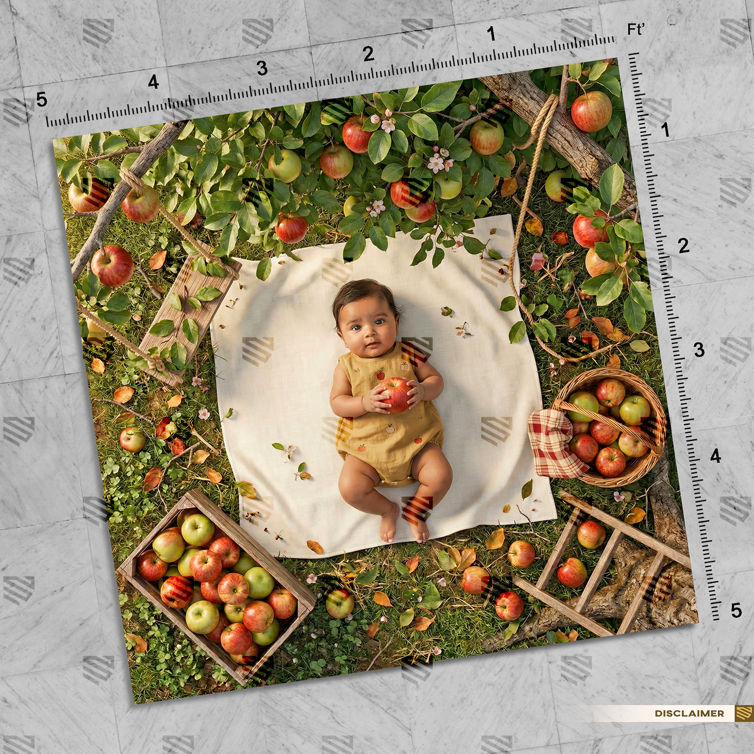 Countryside Apple Picking Scene - Newborn photography backdrop