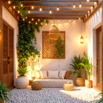 Cozy Pebble Patio Backdrop