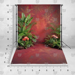 Crimson Botanical Retreat Photography Backdrop for Studio Shoots