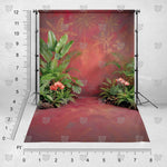 Crimson Botanical Retreat Photography Backdrop for Studio Shoots