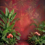 Crimson Botanical Retreat Photography Backdrop