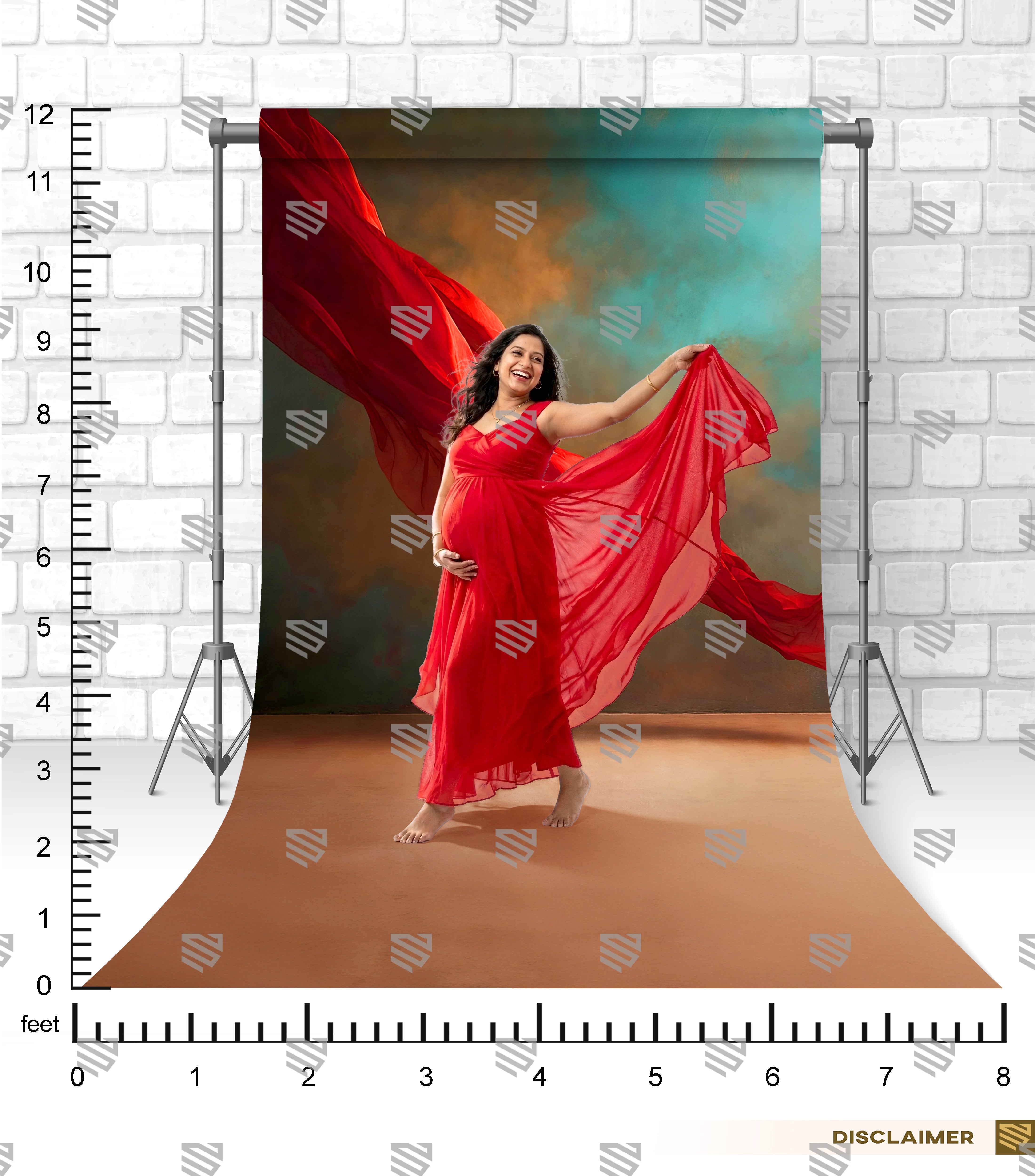 Crimson Silk Motion - Maternity Backdrop