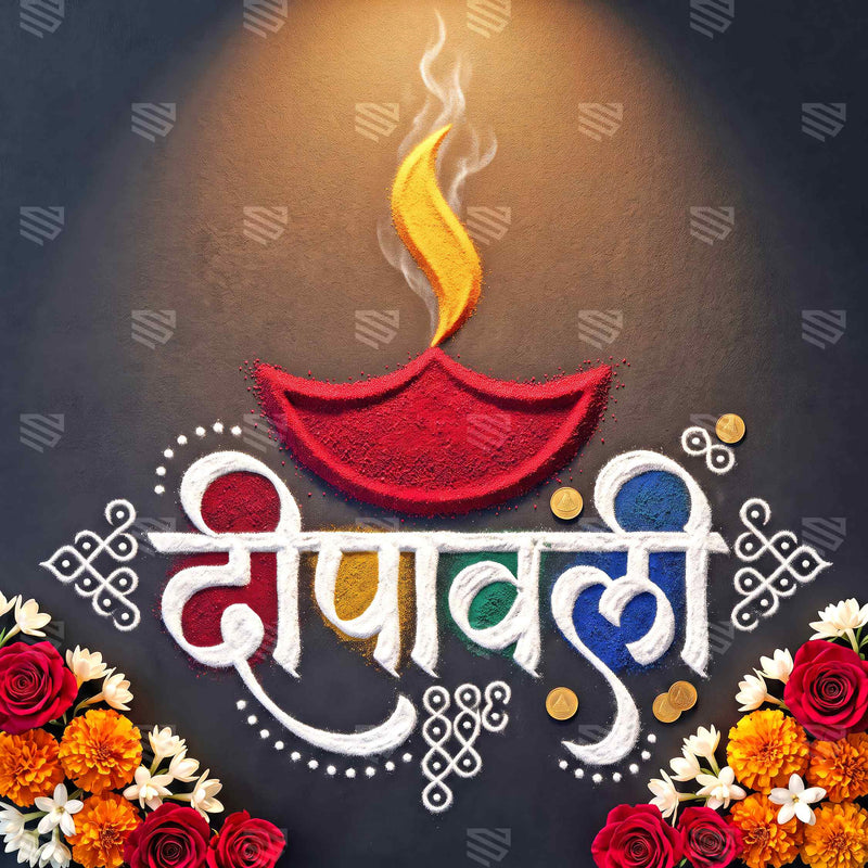 Deepavali Rangoli Milan Beautiful Decoration Backdrop