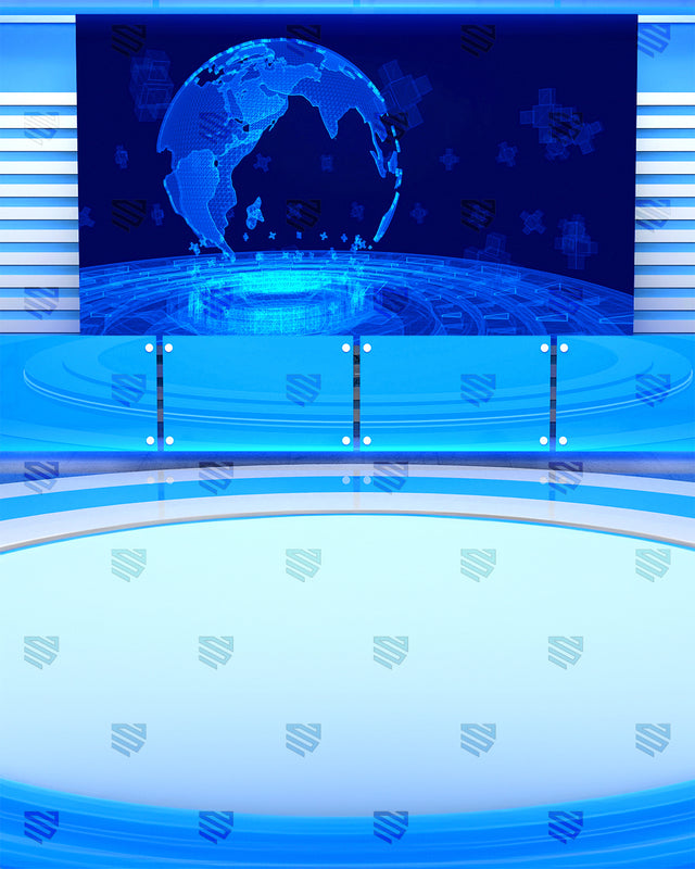 Digital World News Studio - Podcast Backdrop