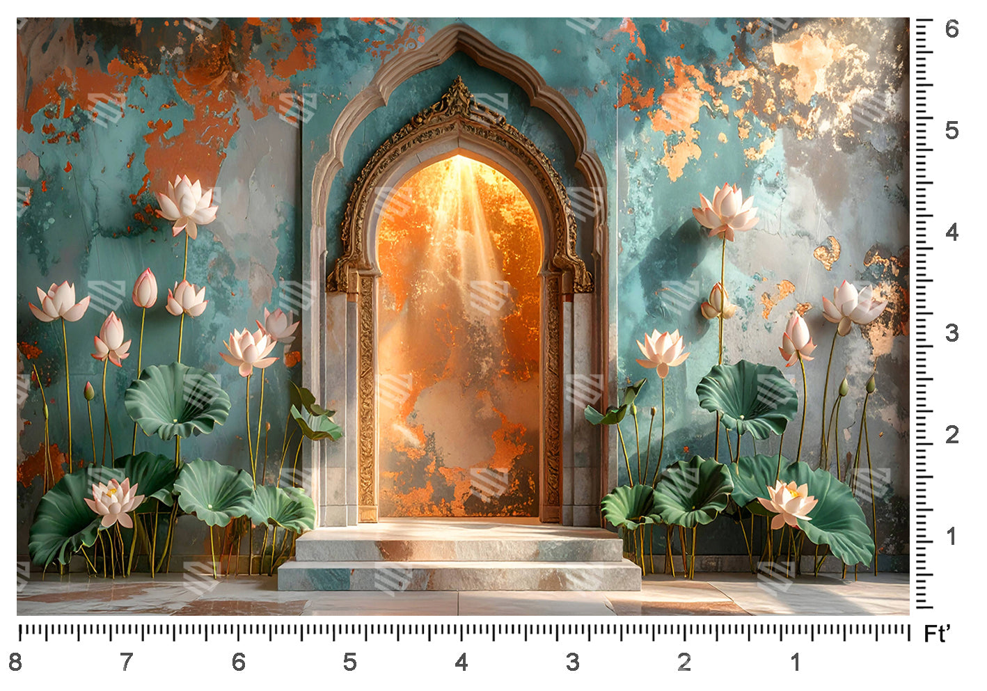 Divine Lotus Gateway - Baby photoshoot Backdrop