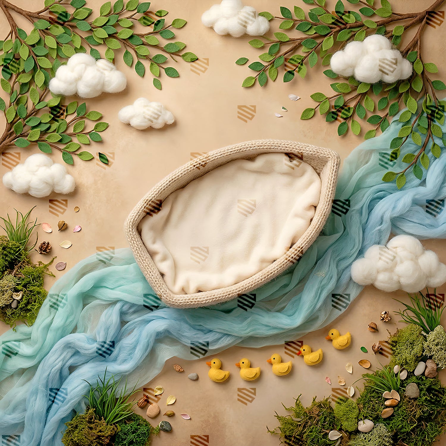 Dreamy Cloud Nest Setup - Newborn photography backdrop