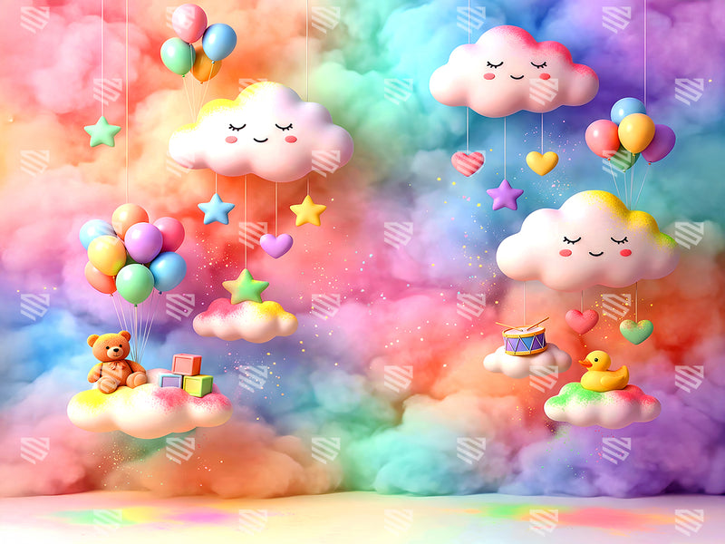 Dreamy Cloud Playground - Baby photoshoot Backdrop