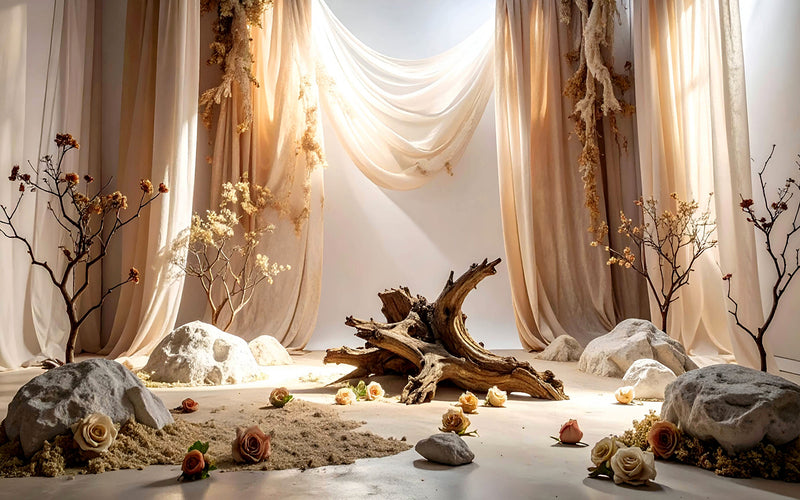 Earth Rustic Harmony - Baby photoshoot Backdrop