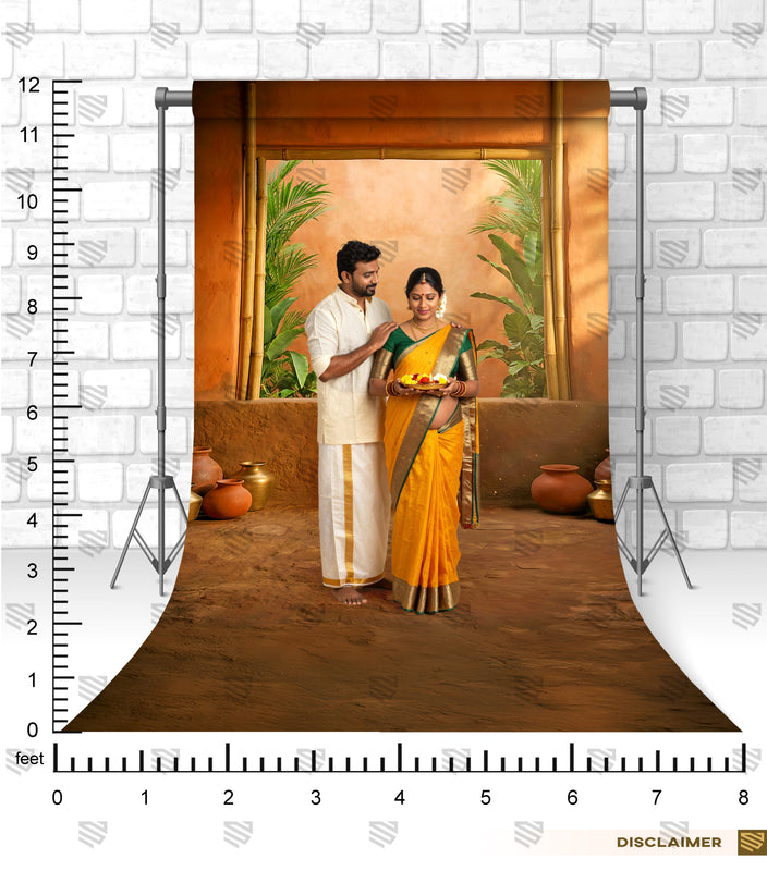 Earthen Courtyard Calm - Maternity Backdrop