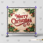 Elegant Ivory Christmas backdrop for family photoshoots