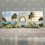 Beachfront Floral Arch Backdrop