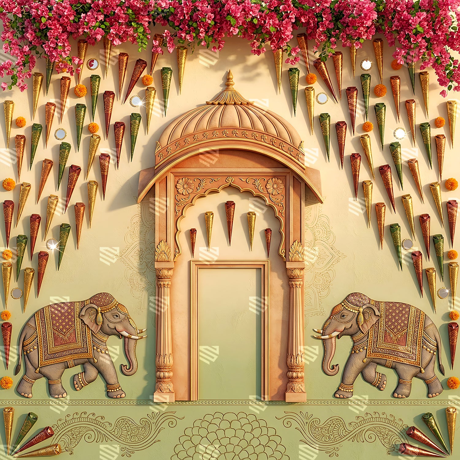 Elephant Arch Mehndi Grandeur