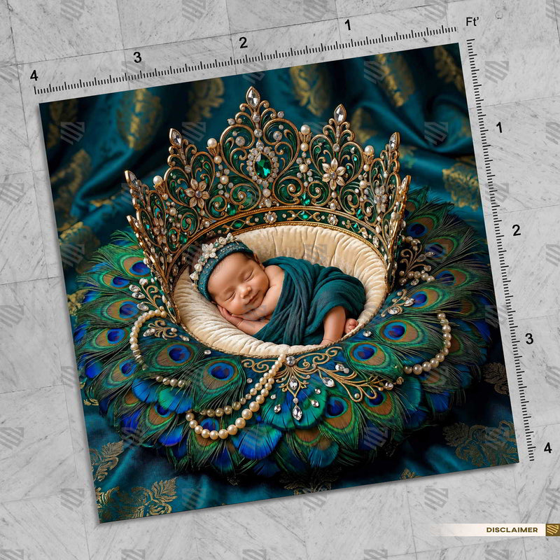 Emerald Feather Throne Newborn Baby Photography Backdrop