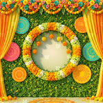 Emerald Garden Haldi Elegance Backdrop