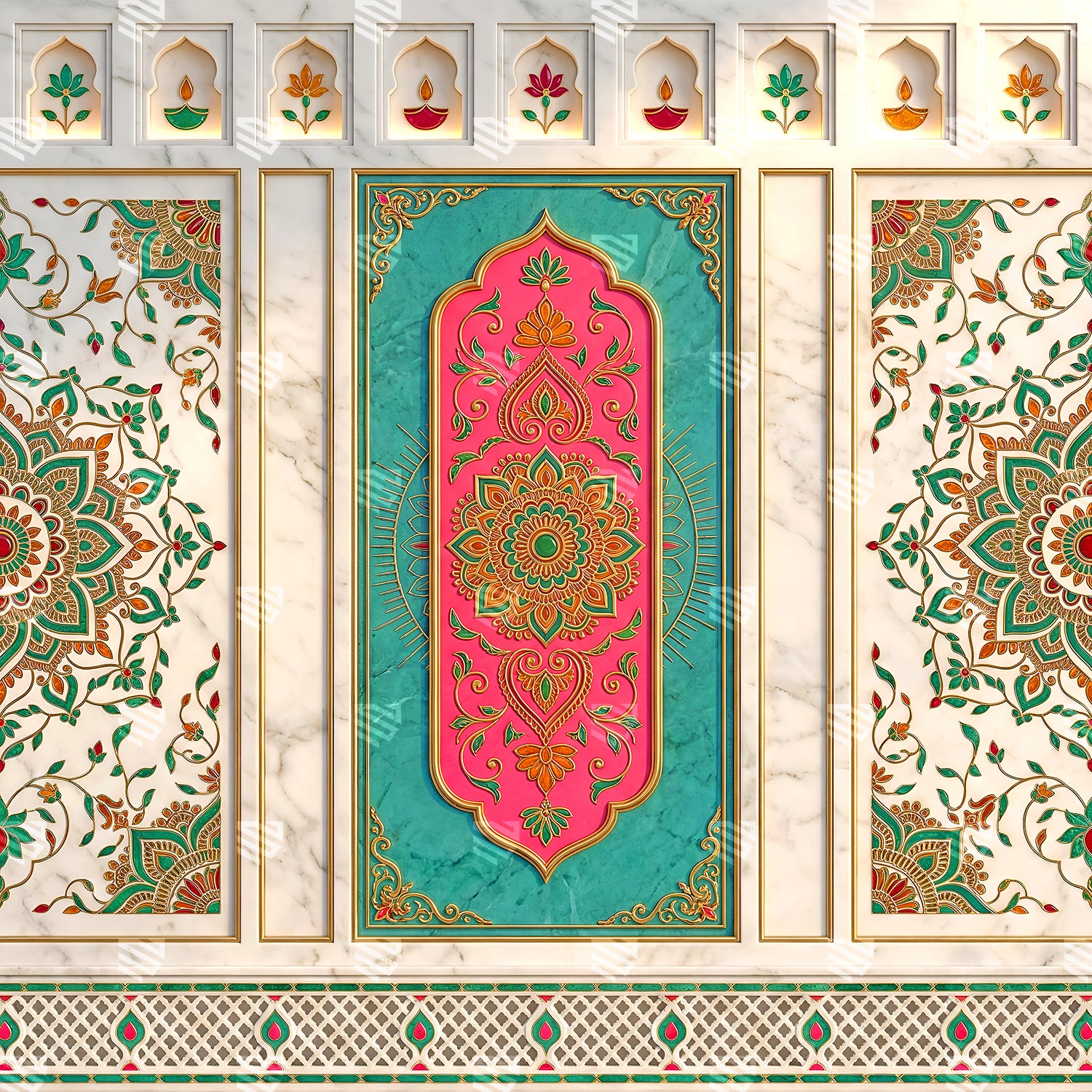 Emerald Marble Mandala Majesty