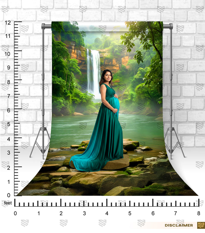 Emerald Serenity Falls - Maternity Backdrop