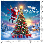 Enchanted Santa backdrop for family holiday photoshoots