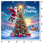 Santa Christmas village background for festive portraits