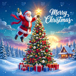 Enchanted Santa Christmas Village photography backdrop
