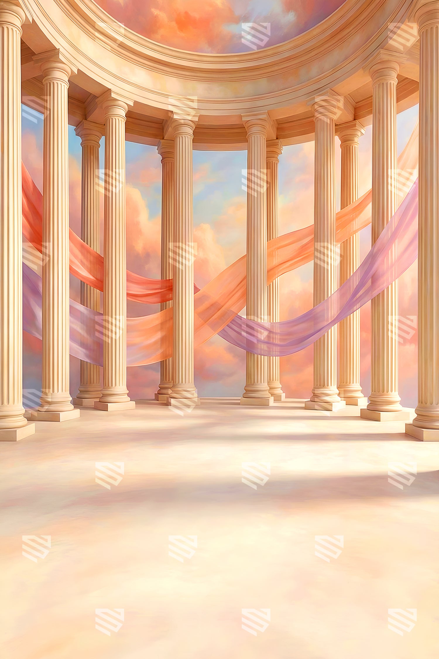 Ethereal Classical Pillar Hall - Maternity Backdrop