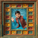 Ethnic Colorful Open Frame Backdrop for studio photography