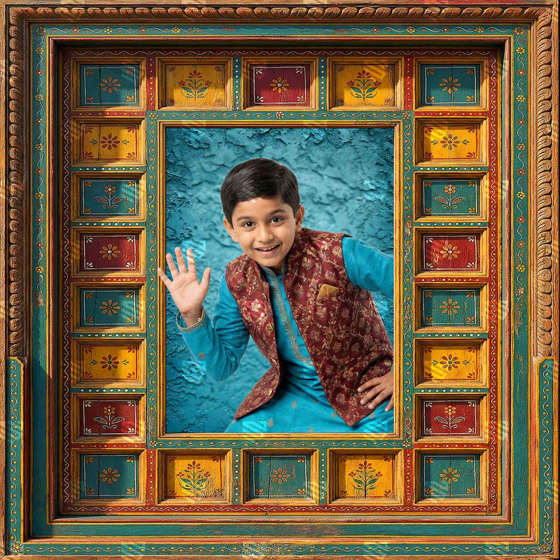 Ethnic Colorful Open Frame Studio Photography Backdrop