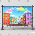 Colorful Streets Baby Backdrop