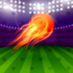 Fiery Cricket Ball Action Backdrop