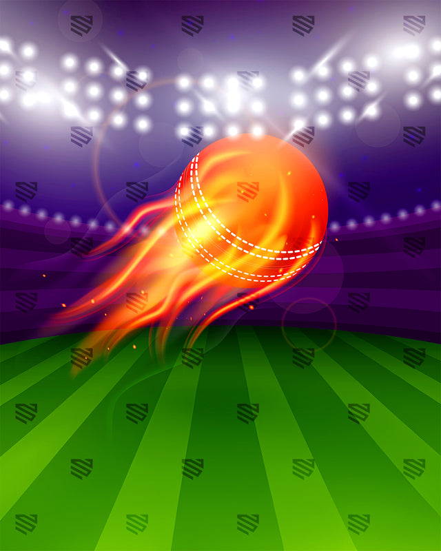 Fiery Cricket Ball Action - Podcast Backdrop
