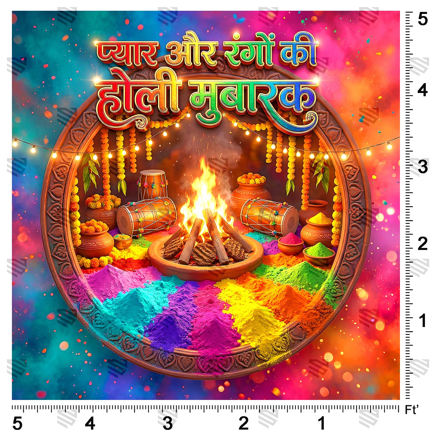 Flames of Holi Celebration