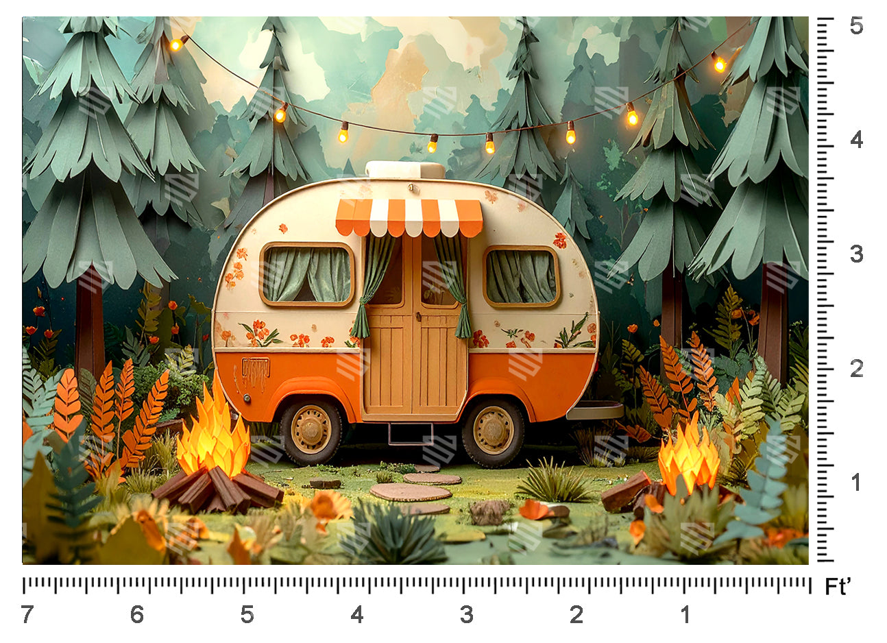 Forest Camp Vibes - Baby photoshoot Backdrop