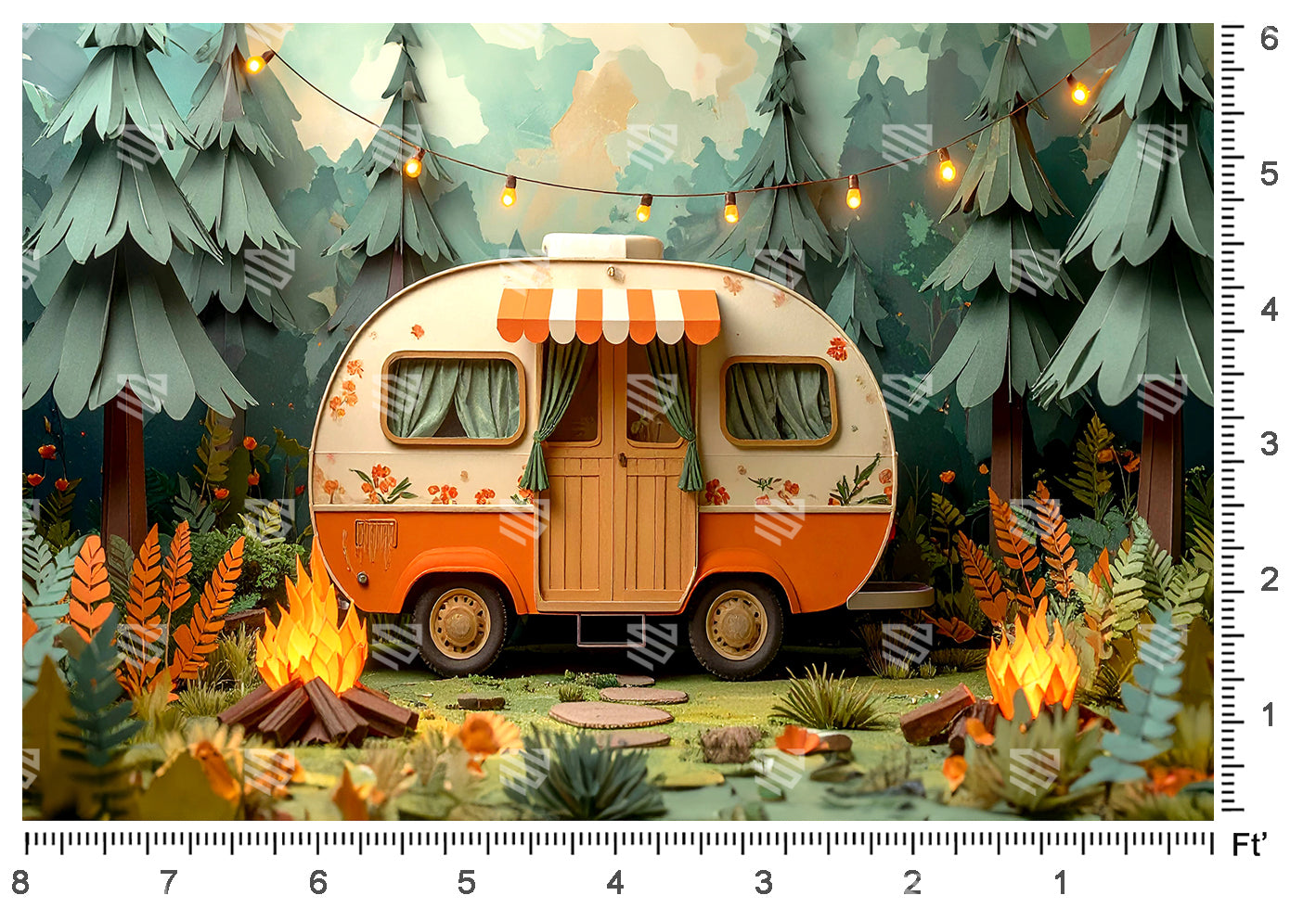 Forest Camp Vibes - Baby photoshoot Backdrop