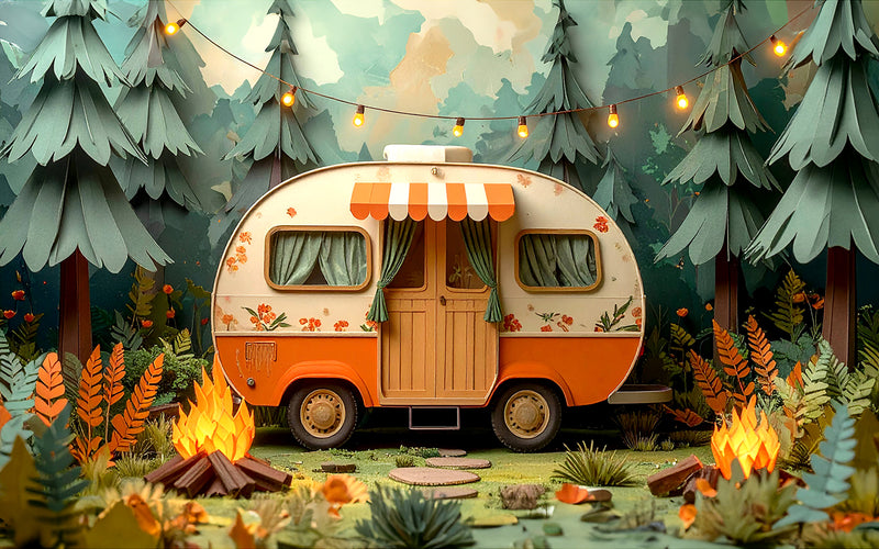 Forest Camp Vibes - Baby photoshoot Backdrop
