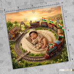Freedom Railway Circle Newborn Baby Photography Backdrop