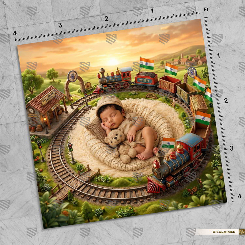 Freedom Railway Circle Newborn Baby Photography Backdrop