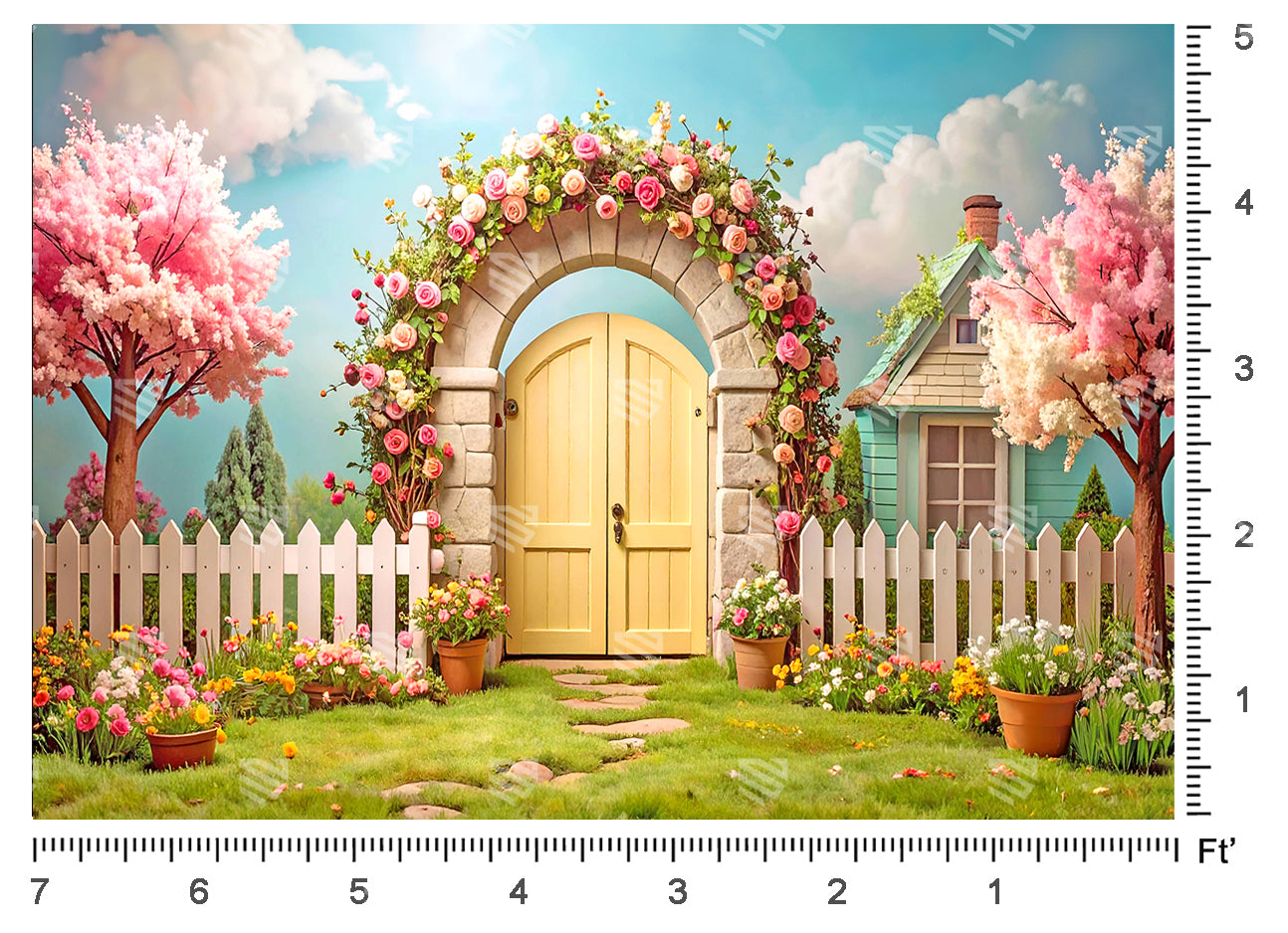 Garden Blossom Gate - Baby photoshoot Backdrop