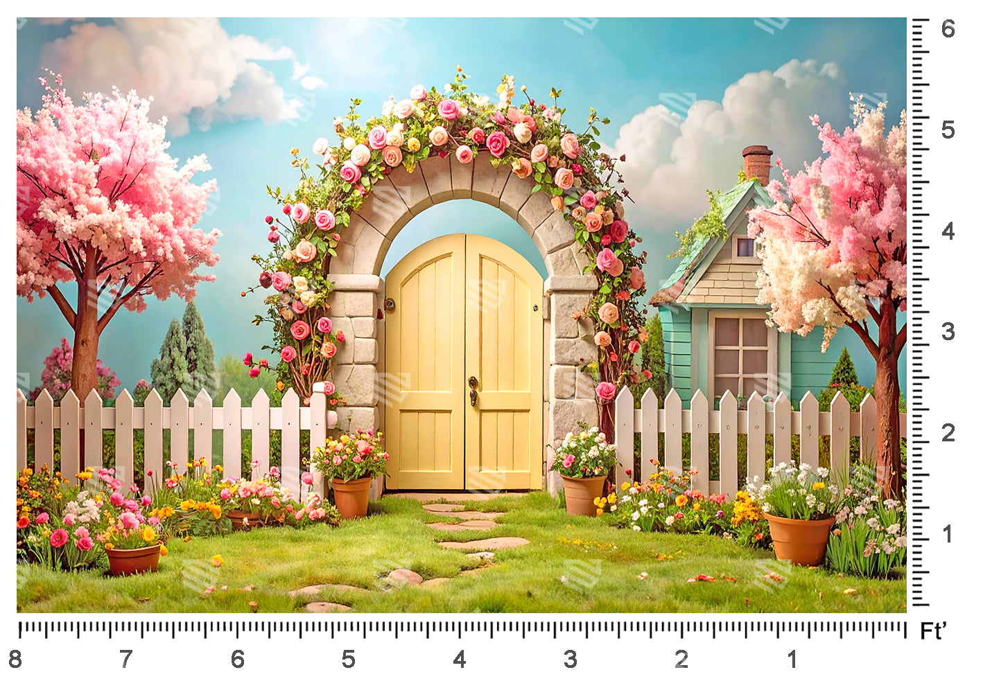 Garden Blossom Gate - Baby photoshoot Backdrop