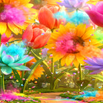 Garden of Floating Colors Backdrop