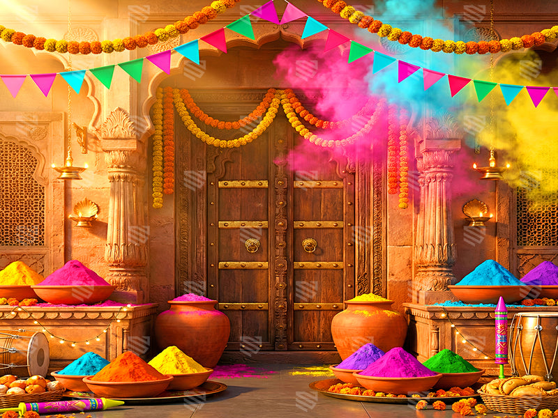 Gateway of Festive Colors - Baby photoshoot Backdrop