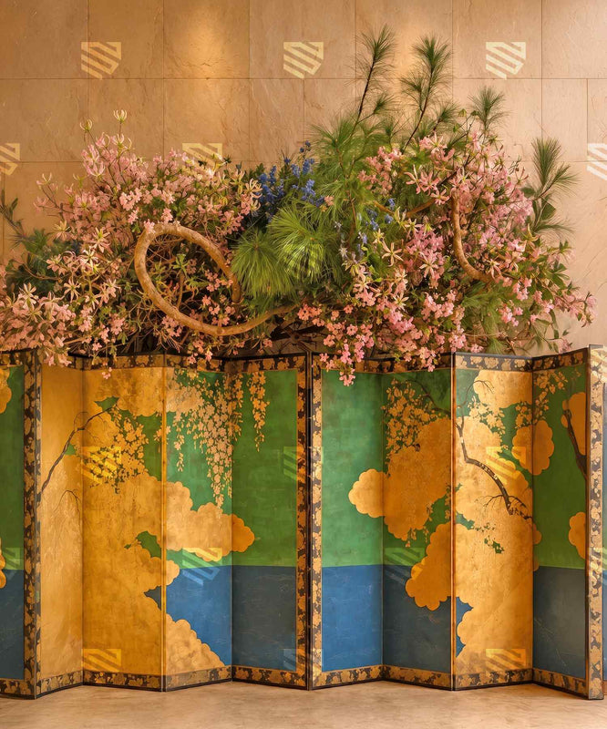 Gilded Blossom Screen Photography Backdrop for Studio Shoots