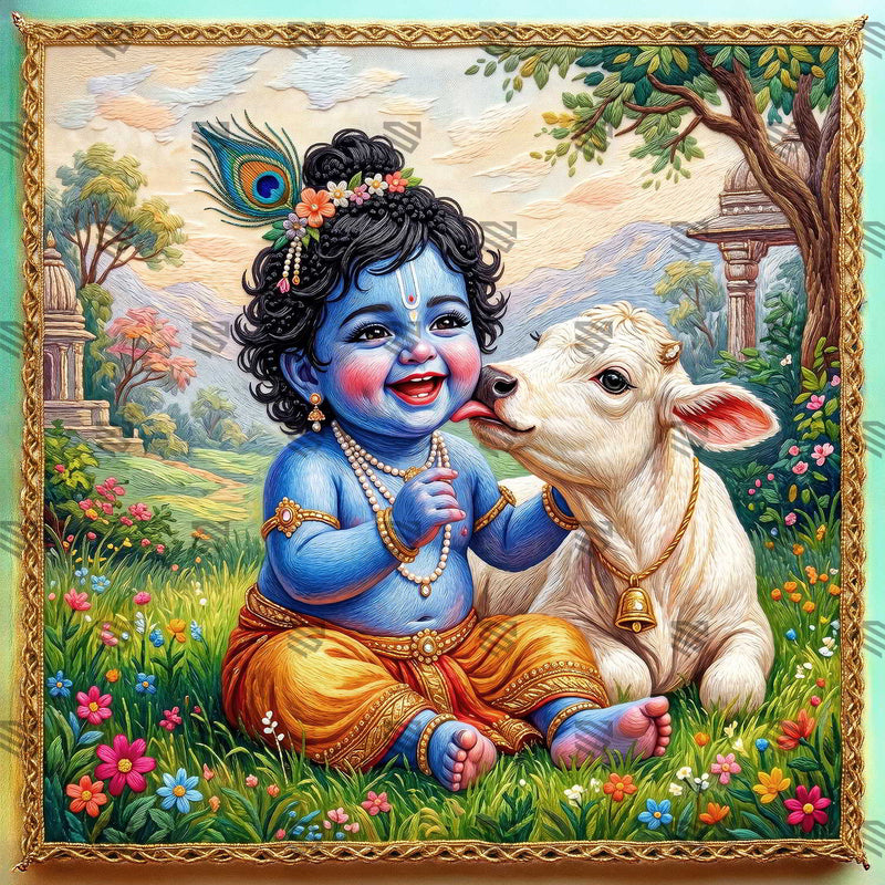 Gokul Vatsalya Baby Krishna Janmashtami Decoration Backdrop