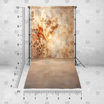 Golden floral-inspired backdrop for studio photography