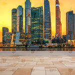 Golden Hour City Skyline Backdrop