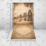 Golden-hour-inspired courtyard background for photography