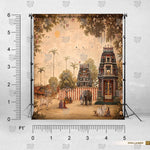 Golden Hour Courtyard photography backdrop for studio portraits