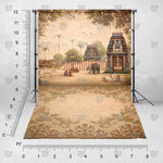 Golden Hour Courtyard photography backdrop by BackdropIndia