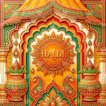 Golden Mandala Haldi Ceremony Backdrop