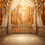 Golden Autumn Vows Backdrop