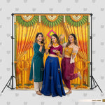 Bandhani Haldi Backdrop